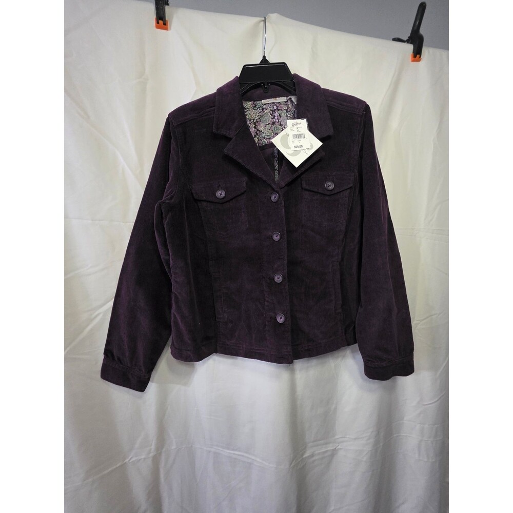 Boscov's PRESWICK & MOORE PBD7819 Purple Corduroy Petite Jacket PL L NWT